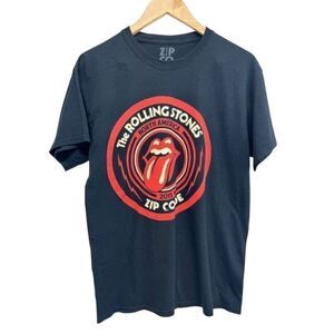Zip Code Graphic Rolling Stones Tee Medium Black 100% Cotton Short‎ Sleeve 2015